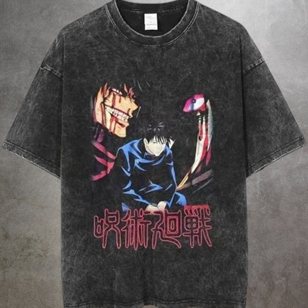 Black Anime Graphic Short Sleeve Tee